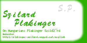 szilard plakinger business card